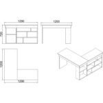 Robin Home Kitaplık Raflı Çalışma Masası Ofis Bilgisayar Masası - Görsel 5