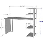 Moonlife Çınar Kitaplıklı Çalışma Masası Beyaz - Görsel 5