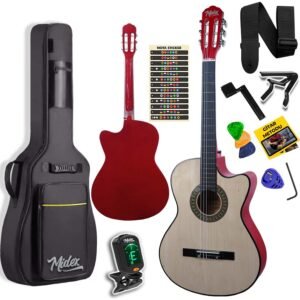 Midex CG390NT-XBAG Klasik Gitar 4/4 Sap Ayarlı Kesik Kasa + Çanta - Tuner - Askı - Capo - Metod - Pena