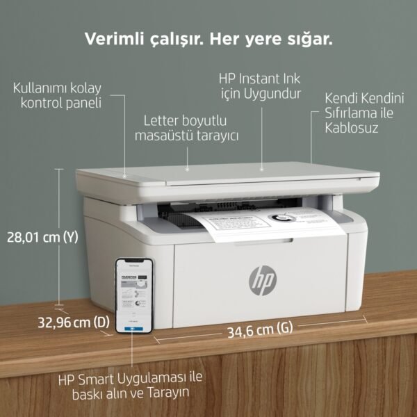 HP LaserJet MFP M141w Yazıcı, Baskı, Fotokopi, Tarama, Wi-fi, 7MD74A - Görsel 8