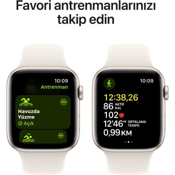 Apple Watch SE GPS, 40 mm Yıldız Işığı Alüminyum Kasa ve Yıldız Işığı Spor Kordon - M/L - Görsel 6