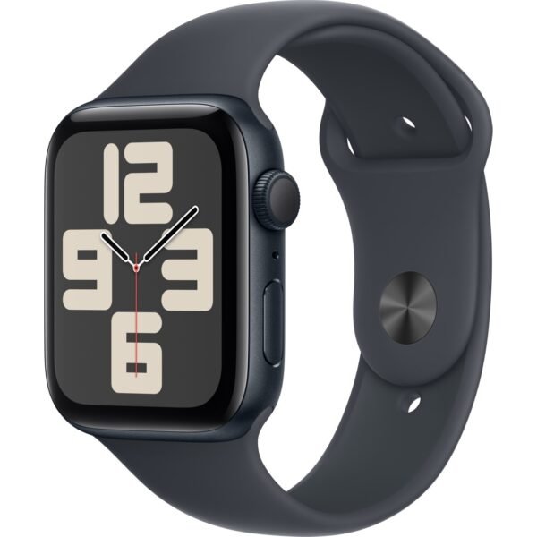 Apple Watch SE GPS, 44 mm Gece Yarısı Alüminyum Kasa ve Gece Yarısı Spor Kordon - M/L - Görsel 1