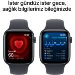 Apple Watch SE GPS, 44 mm Gece Yarısı Alüminyum Kasa ve Gece Yarısı Spor Kordon - M/L - Görsel 5