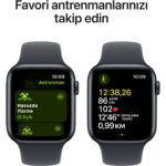 Apple Watch SE GPS, 44 mm Gece Yarısı Alüminyum Kasa ve Gece Yarısı Spor Kordon - M/L - Görsel 6