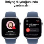 Apple Watch Series 10 GPS, 46 mm Gümüş Rengi Alüminyum Kasa ve Kot Rengi Spor Kordon - M/L - Görsel 6