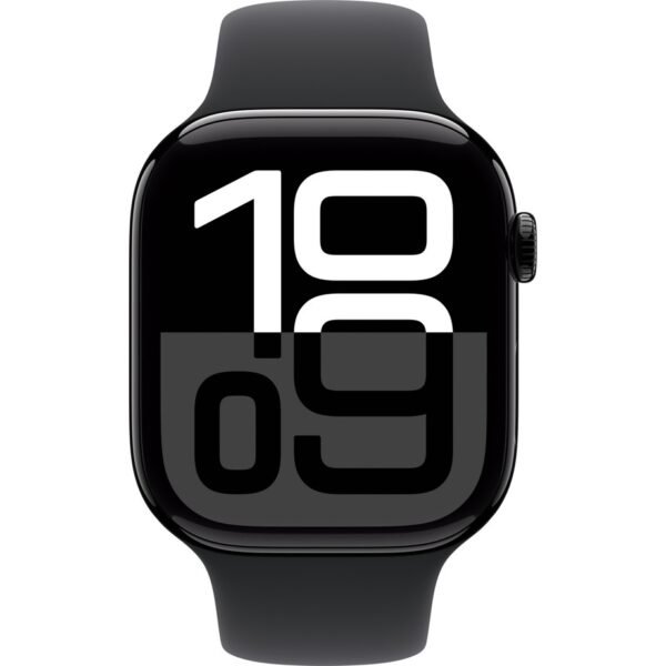 Apple Watch Series 10 GPS, 46 mm Simsiyah Alüminyum Kasa ve Siyah Spor Kordon - M/L - Görsel 2