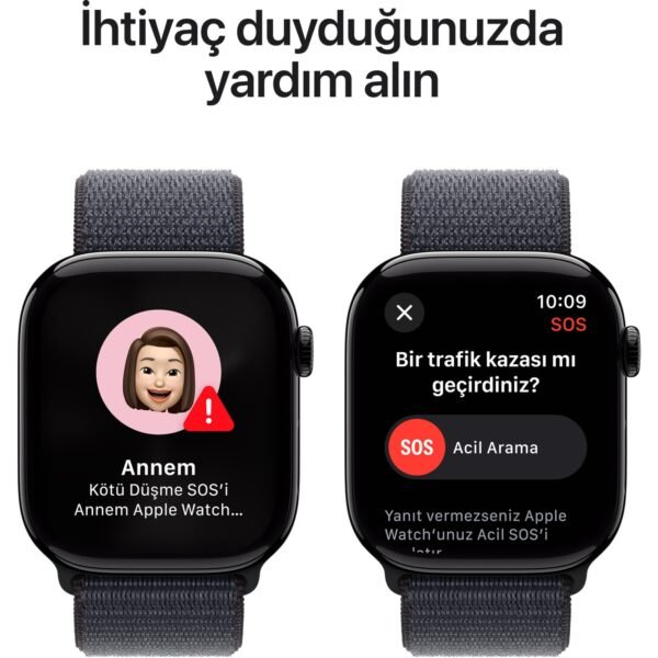 Apple Watch Series 10 GPS, 46 mm Simsiyah Alüminyum Kasa ve Mürekkep Moru Spor Loop - Görsel 6