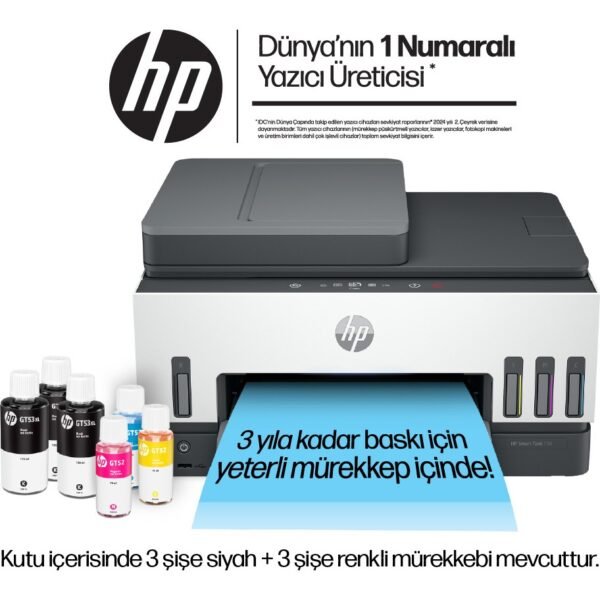 HP Smart Tank 790 Yazıcı Tarayıcı Fotokopi Faks Wifi Çok Fonksiyonlu Tanklı Yazıcı 4WF66A - Görsel 1