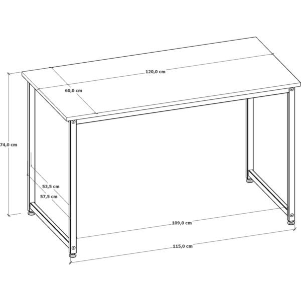 Just Home Çalışma Masası - Atlantik Çam - 120 cm - Görsel 7