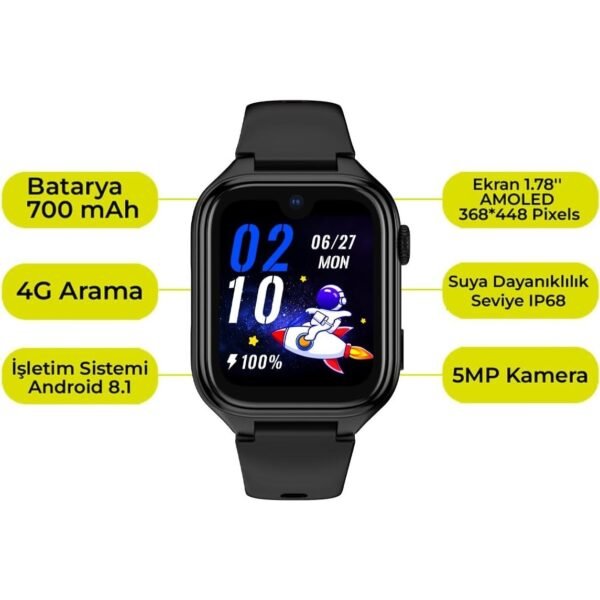 Slazenger 4g Tıger Kıds Prıme Görüntülü Görüşme Amoled LCD 5mp Kamera Özelliği Akıllı Çocuk Saati - Görsel 2