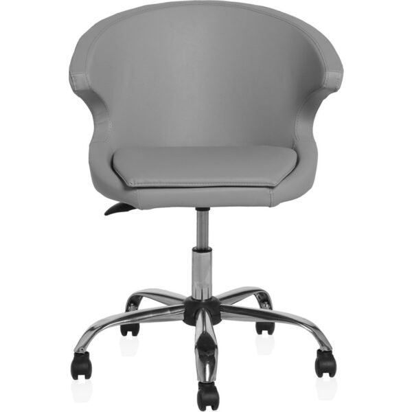 Seduna Koket Gri Deri Çalışma Koltuğu - Ofis Koltuğu - Personel Koltuğu - Görsel 2